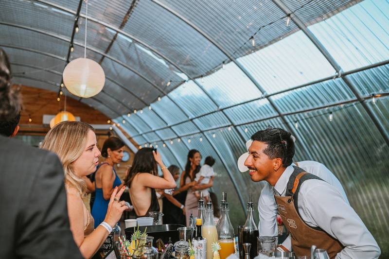 Professional Boa Bar bartender serving craft cocktails at a private event Maryland