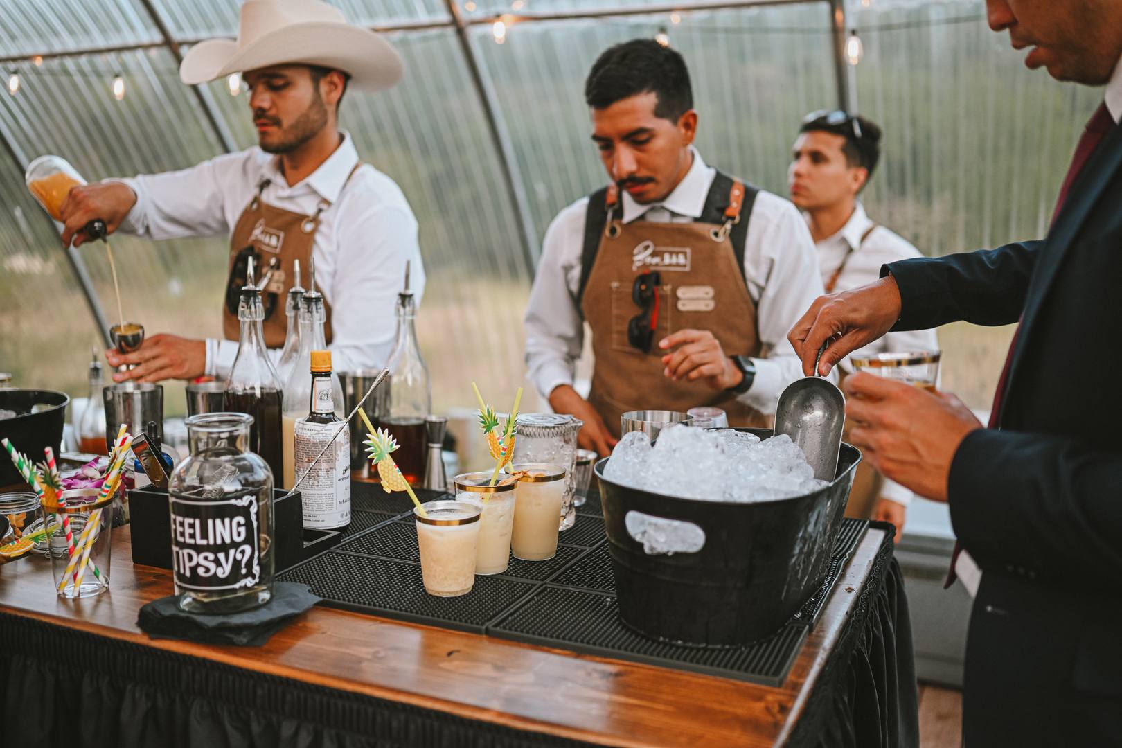 Boa Bar professional bartenders serving craft cocktails at a private event in DC Maryland Virginia